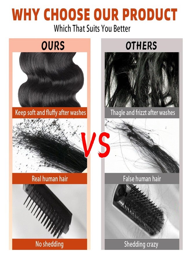 Aiterina Body Wave Bundles Human Hair 100% Unprocessed Brazilian Virgin Hair 3 Bundles 16 18 20 Inch Human Hair Bundles for Black Women Natural Color Human Hair Bundles - Image 4